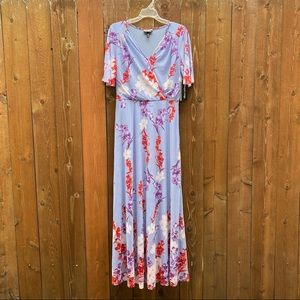 Allison Brittney periwinkle long floral dress, ladies M